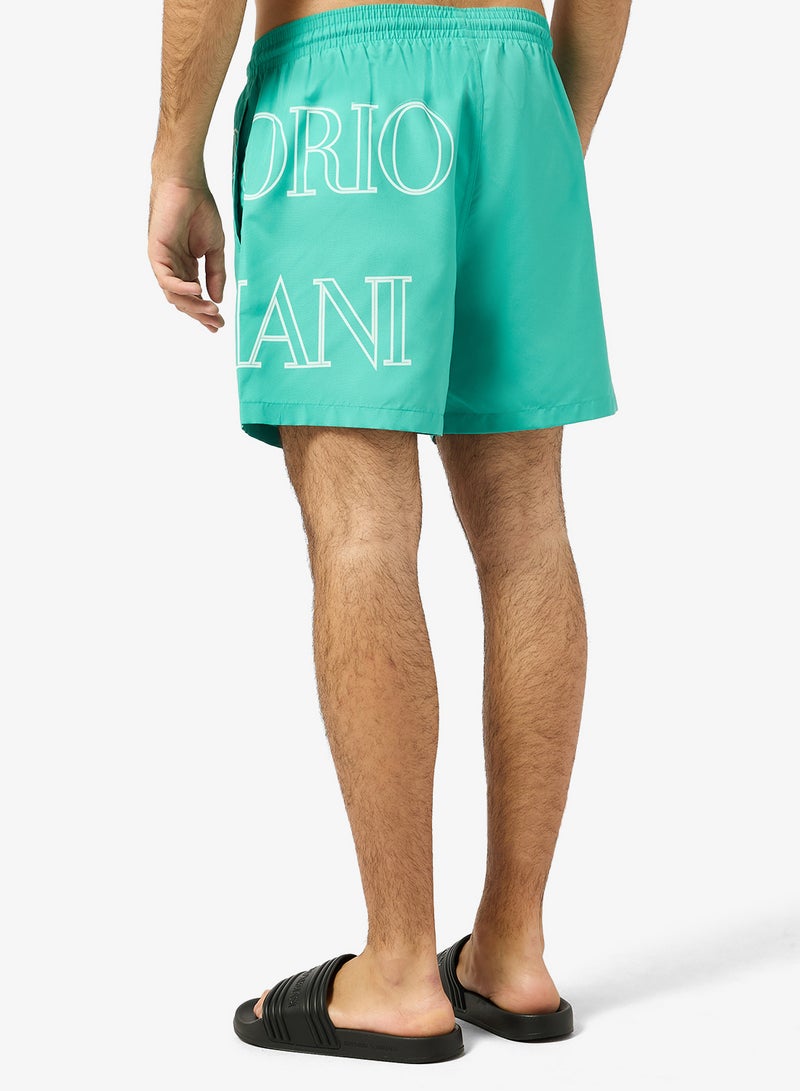 EMPORIO ARMANI Graphic Drawstring Swim Shorts - Image 2